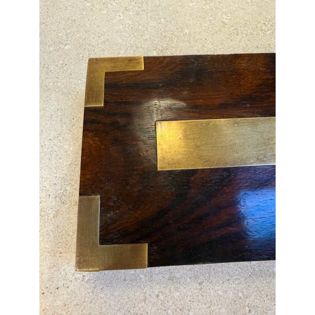 1960s Mid-Century Wood Box With Brass Inlays, 1960s For Sale - Image 5 of 8