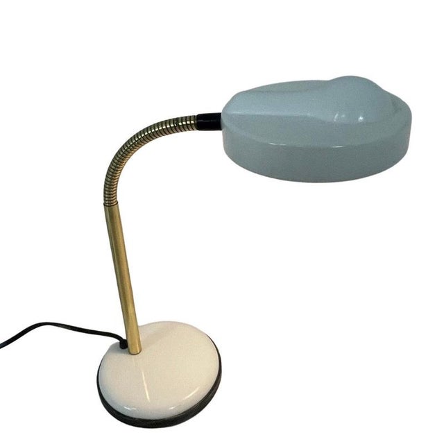 White Space Age Postmodern Adjustable Gooseneck Desk Lamp with Bulb-Shaped Shade from Mayja Lighting For Sale - Image 8 of 8