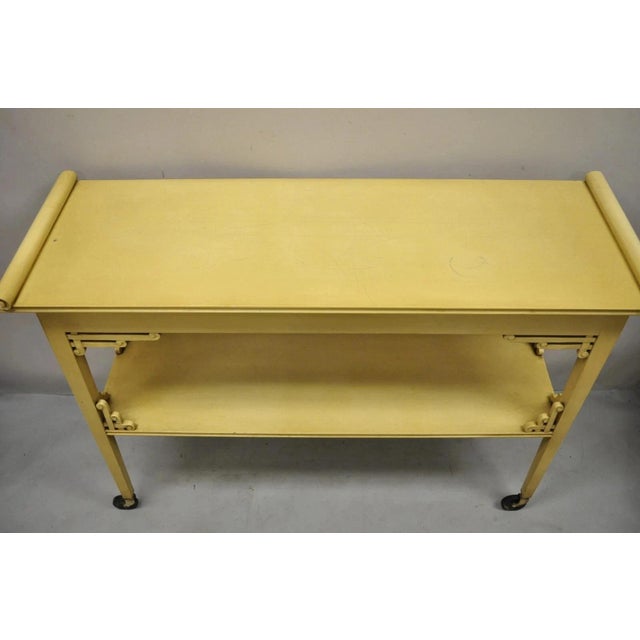 Vintage Chinoiserie Bone Lacquer Oriental James Mont Style Console Table Server For Sale In Philadelphia - Image 6 of 11