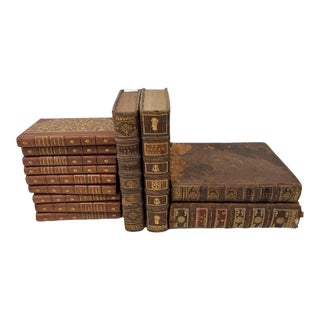Set of 13 Antique 18th Century/19th Century French Leather Bound Books For Sale