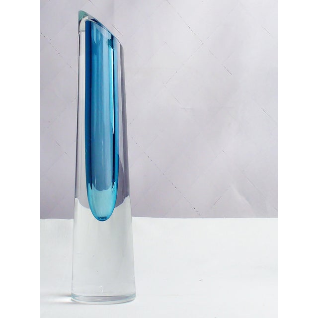 Blue and Clear Sommerso Art Glass Vase by Bretislav Novak, 1970s For Sale - Image 6 of 15