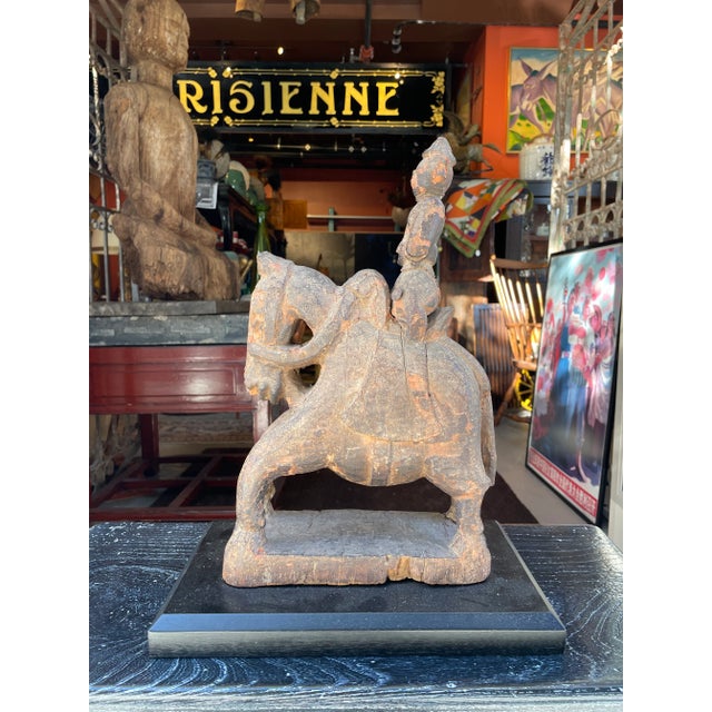 This is a wonderful hand carved Indian horse and rider. I love the primitive quality of it. This fabulous piece of history...
