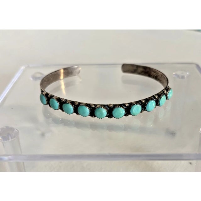 1930s Zuni Turquoise and Silver Bracelet Set For Sale - Image 11 of 15