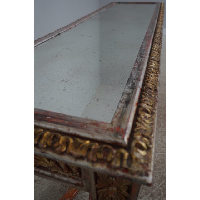 French Louis XVI Mirror Top Carved Console Table For Sale - Image 12 of 14