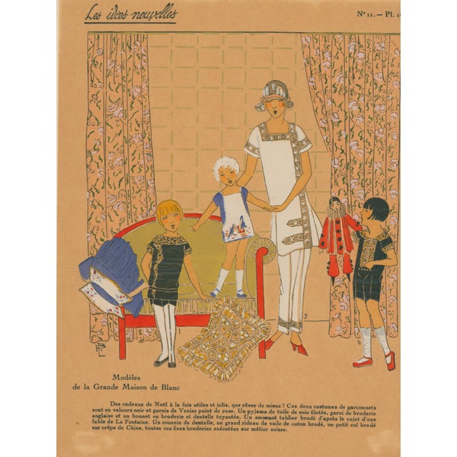 Les Idées Nouvelles Art Deco Pochoir – Children & Lingerie-1920' For Sale