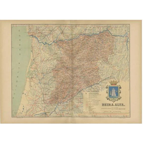 Map of A Cartographic Journey Through Portugals Heartland, 1903 For Sale