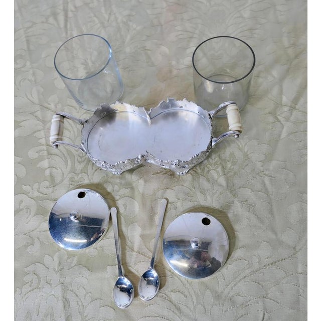 1960s Vintage Silver-Plated Conserve Pots on Stand, 1960, Set of 2 For Sale - Image 5 of 8