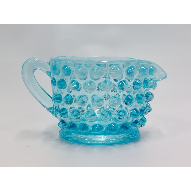 Fenton Hobnail Blue Opalescent Individual Creamer Vintage For Sale - Image 10 of 12