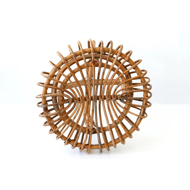 Italian Bamboo & Wicker Stool, 1950s For Sale - Image 11 of 15