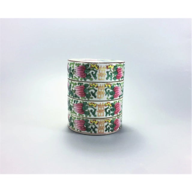 19th Century Chinese Famille Rose Porcelain 'Double-Happiness‘ Sweetmeat Stacking Box For Sale - Image 13 of 13