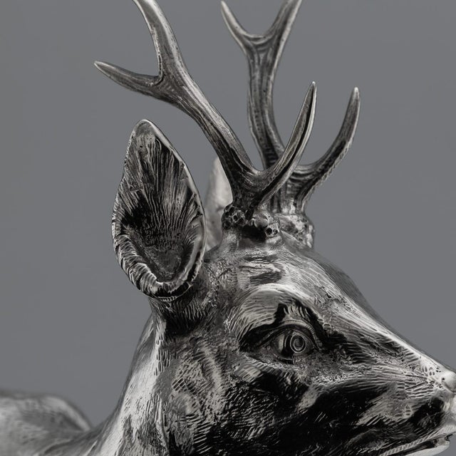 Silver 20th Century German Silver Statues of a Reindeer, Hanau, 1920s For Sale - Image 8 of 18