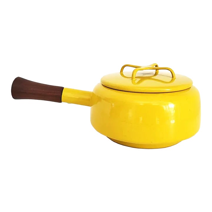 1960s Dansk Kobenstyle Fondue/Sauce Pot With Lid, Yellow | Chairish