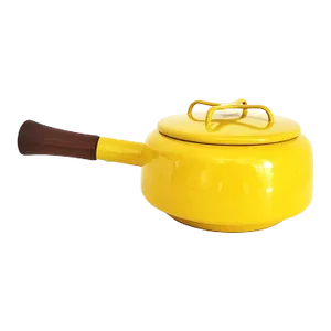 1960s Dansk Kobenstyle Fondue/Sauce Pot With Lid, Yellow