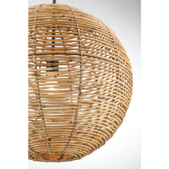 2020s Kingston Rattan Single-Light Globe Pendant For Sale - Image 5 of 8