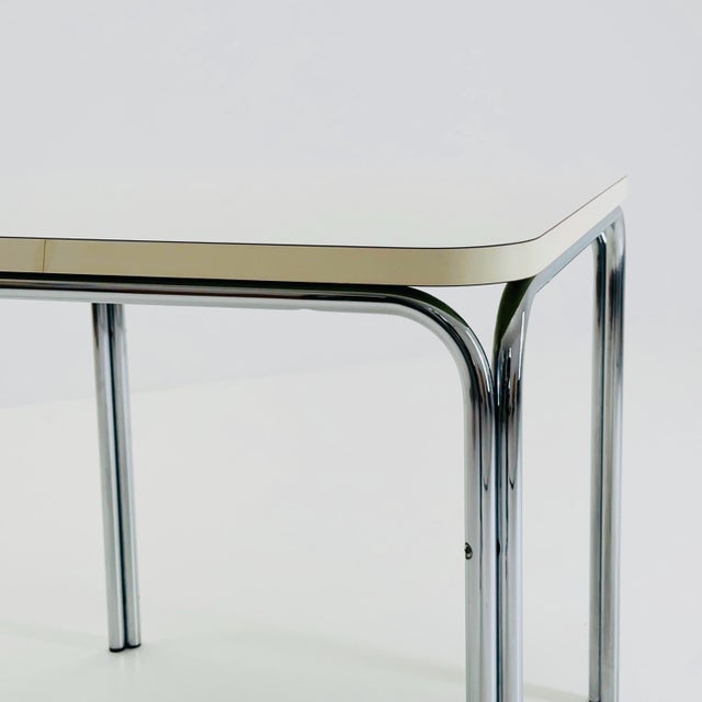 Contemporary Mid-Century Bauhahus Square White ´Dining Table from Thonet, Germany, 1980s For Sale - Image 3 of 15