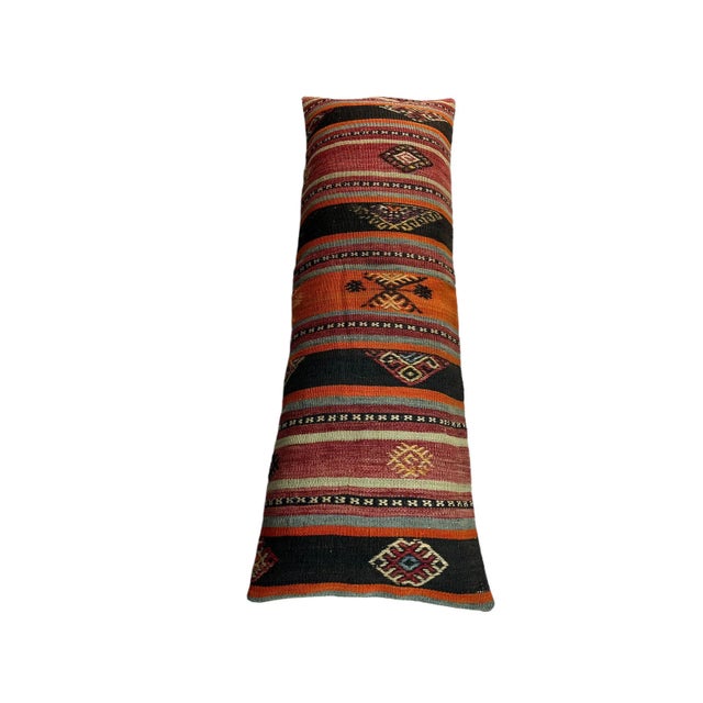 Black Vintage Turkish Kilim Cushion Cover For Sale - Image 8 of 11