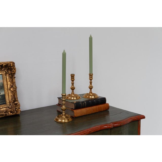 Antique Danish Brass Candlesticks from Næstved, 1780s, Set of 3 For Sale - Image 9 of 14