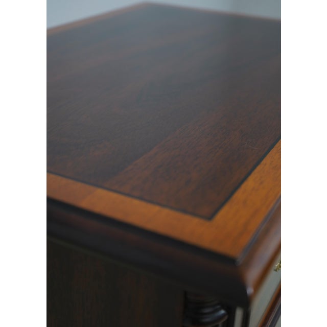 Pair of Stickley Mahogany Inlaid 4 Drawer Nightstands For Sale - Image 14 of 18