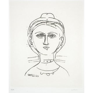Woman - Original Etching by M. Campigli - 1964 1964 For Sale