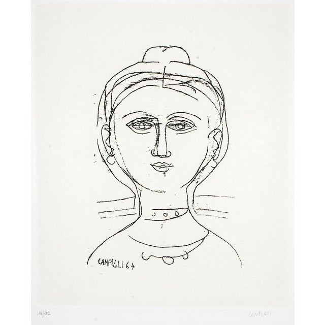 Woman - Original Etching by M. Campigli - 1964 1964 For Sale