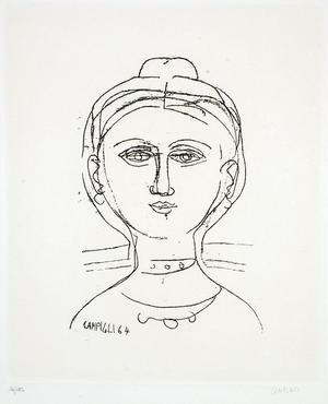 Woman - Original Etching by M. Campigli - 1964 1964