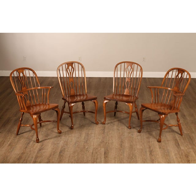 High Quality American Made Nichols & Stone Windsor Dining Chairs Crafted In Gardner, Massachusetts, Featuring Sculpted...