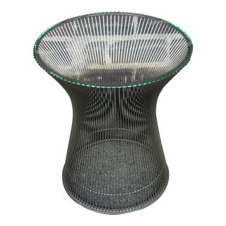 Vintage Warren Platner Side Table With Original Glass For Sale