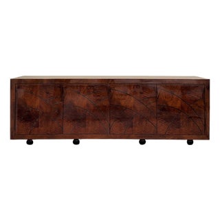 Aldo Tura Inspired Art Deco Lacquered Exotic Wood Sideboard For Sale