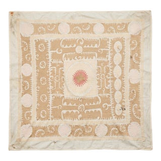 Handmade Bukhara Suzani Textile Wall Art - 4'2'' X 4'7'' For Sale
