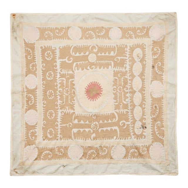Handmade Bukhara Suzani Textile Wall Art - 4'2'' X 4'7'' For Sale