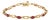10K Yellow Gold Oval Ruby and 1/10 Cttw Diamond Bar Prong Set Bracelet (H-I Color, SI1-SI2 Clarity) - Size 7" For Sale