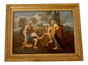 Late 18th Century "The Shepards of Arcadia" Grand Tour Oil Painting, Framed