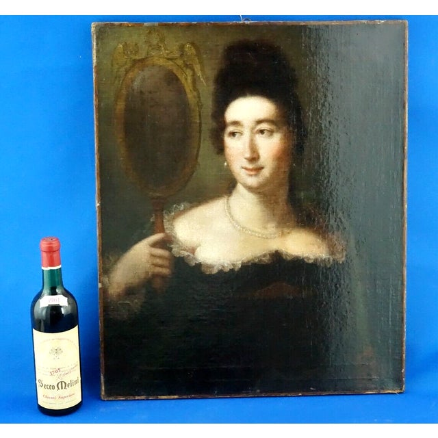 Jean-Baptiste Perronneau, Portrait of a Lady, France, 1800s, Oil on Canvas For Sale - Image 14 of 18