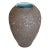 Vinage Mid-Century Studio Pottery Teal and Brown Ceramic Lava Vase For Sale