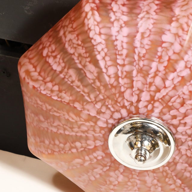 Mid-Century Murano Glass Pendant Chandelier in Sakura Pink and Muted Crimson For Sale - Image 12 of 12