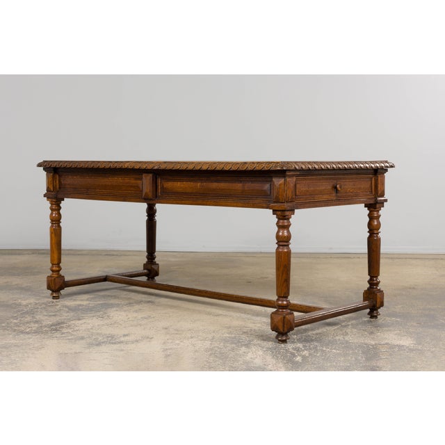 Late 19th Century French Louis XIII Style Oak Writing Table For Sale - Image 17 of 18
