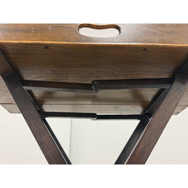 Folding Wood Butler’s Tray Table, Vintage For Sale - Image 12 of 12