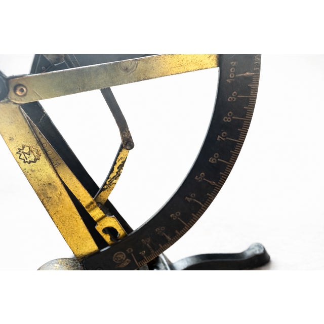Black Antique Letter Scale with Brass Weights from D.R.G.M. Pendulum, Germany, 1900s, Set of 5 For Sale - Image 8 of 12