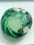 Mid-Century Handblown Green and Gold & Silver Foil Sommerso Swirl Catchall For Sale - Image 9 of 10