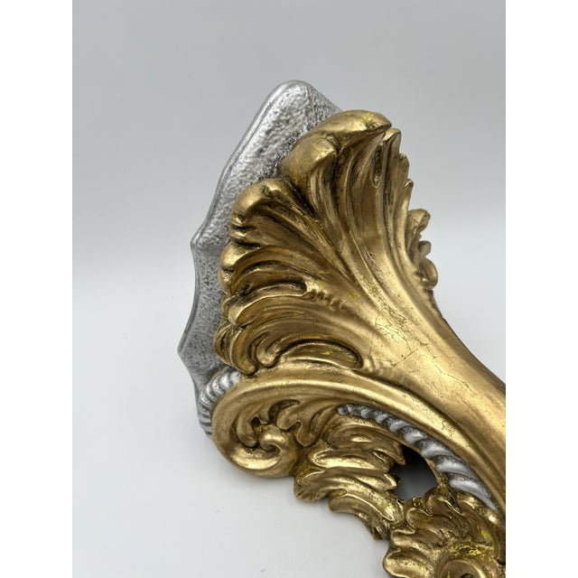 Gold 1970s Pair of Large Gold Colored Wall Sconces Made in Italy For Sale - Image 8 of 13
