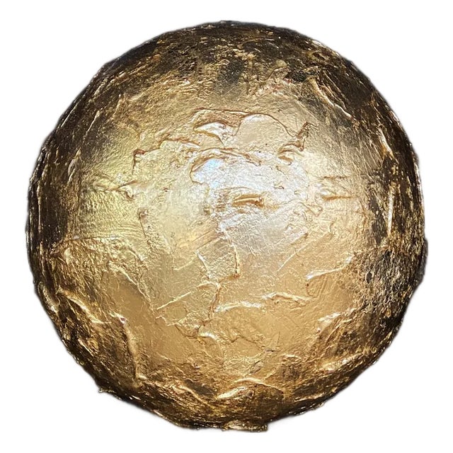 Chinese Papier-Mâché Golden Sphere (8,30 In) For Sale