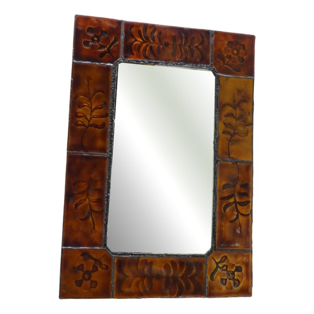 Enamelled Copper Mirror, 1970 For Sale