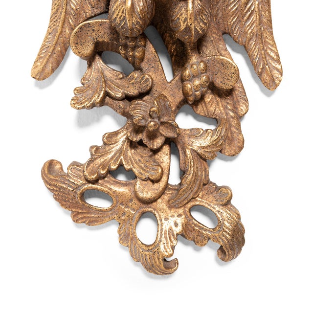 Plastic Pair of Vintage Gilt Chinoiserie Wall Brackets of Ho Ho Birds For Sale - Image 7 of 7