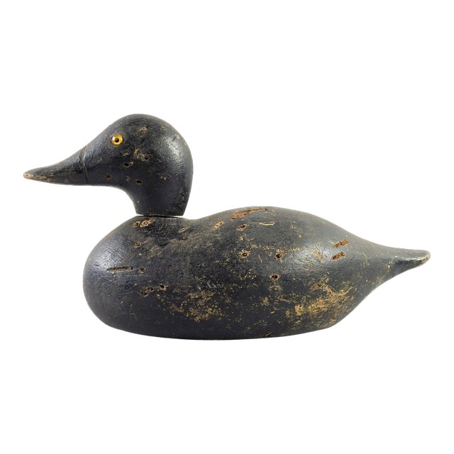 Hand Carved Vintage Black Duck Decoy Chairish