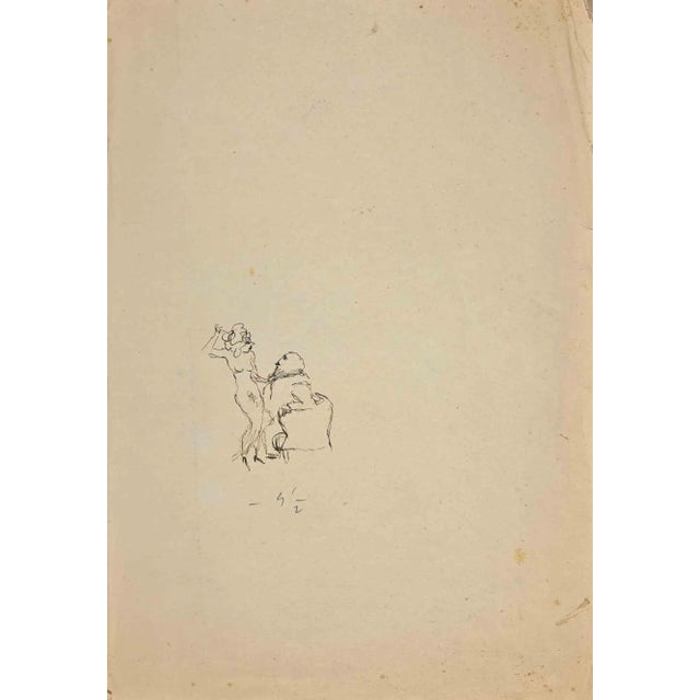 The Seduce is an original china ink drawing on creamy paper realized by Mino Maccari in mid 20th century. Good conditions...