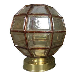 German Facetted Glass Ceiling Lamps, 1950s, Set of 2 For Sale