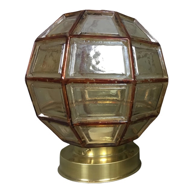 German Facetted Glass Ceiling Lamps, 1950s, Set of 2 For Sale