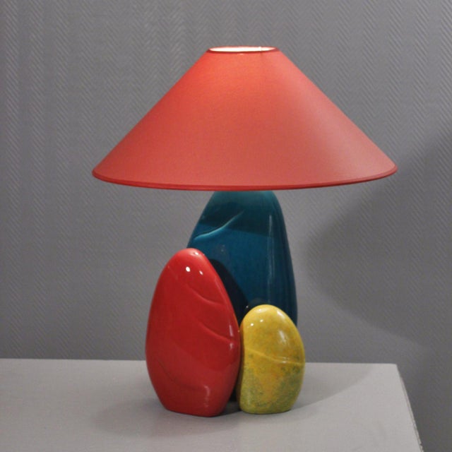 Large Pebble Ceramic Table Lamp by François Chatain, France, 1990s For Sale - Image 14 of 14
