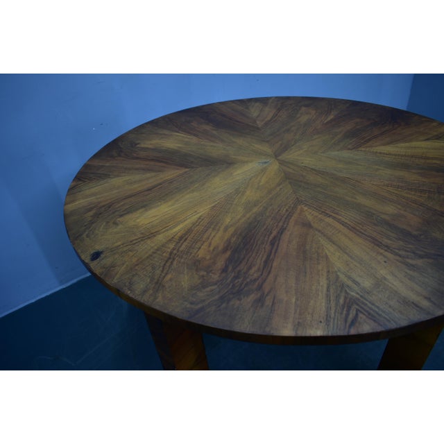 Art Deco Round Table in Wood and Veneer, 1930s For Sale - Image 16 of 18