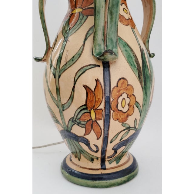 Peach Lamp San Zeno Pottery 1930s For Sale - Image 8 of 14